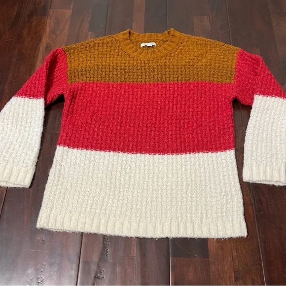 American Eagle Oversize Striped Sweater Women’s XS Acrylic Fuzzy Cozy - Picture 2 of 9